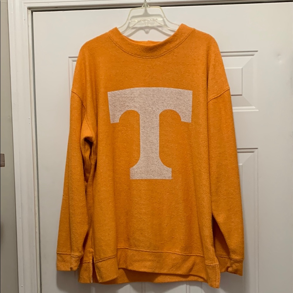 Orange Sweatshirt with White Logo